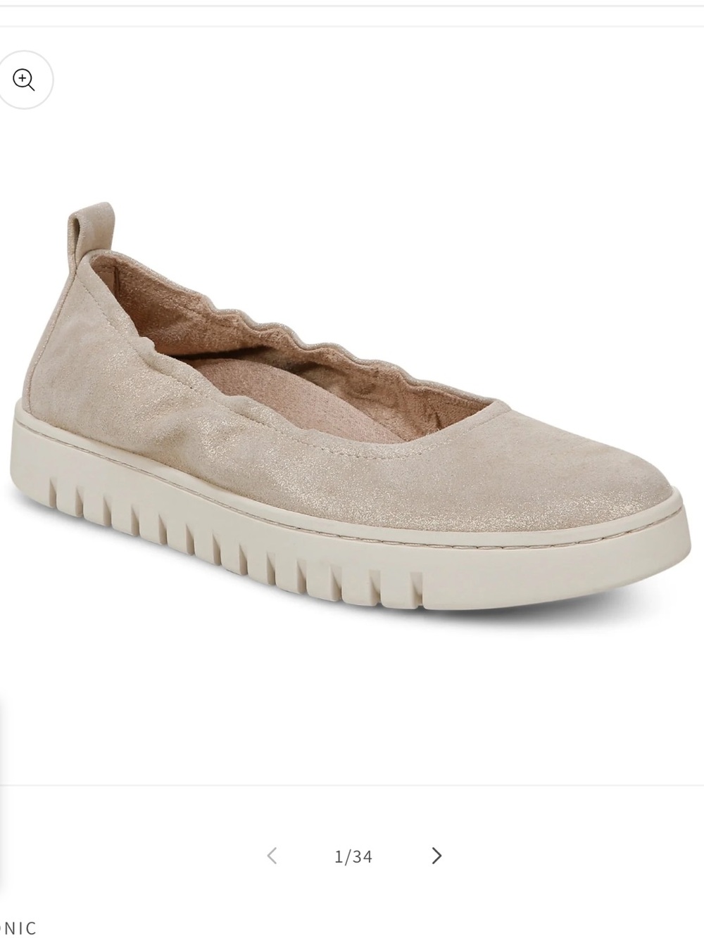 Vionic Uptown Ballet Slip-On in soft gold Suede